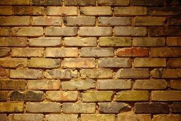 Old Brick Wall Background with Light Leak.