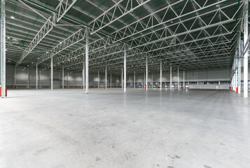 Interior of empty warehouse or garage