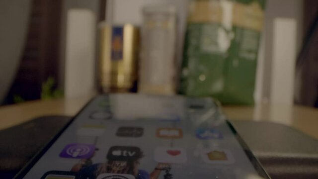 Close up view of the iPad display with icons.