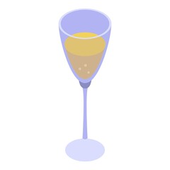 Wedding champagne glass icon. Isometric of wedding champagne glass vector icon for web design isolated on white background