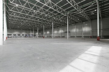 Interior of empty warehouse or garage