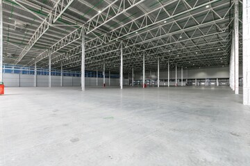 Interior of empty warehouse or garage