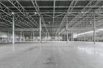 Interior of empty warehouse or garage