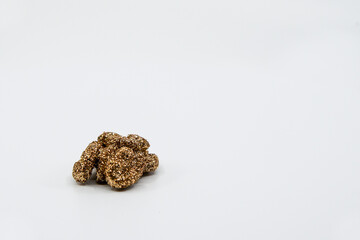 Glitter walnut with white background