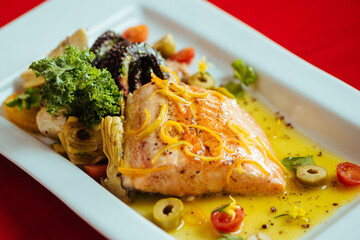 grilled salmon steak
