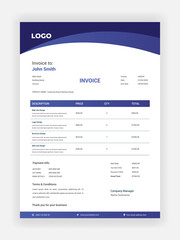 Obraz premium Creative Style Blue Color Letterhead Design For Your Business Vector Template