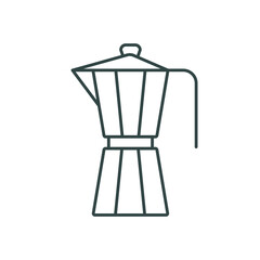metal geyser coffee maker, line icon