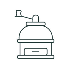 Obraz premium retro metal coffee mill, line icon