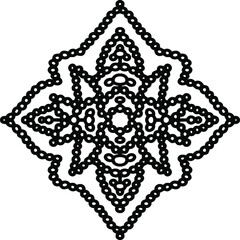 Interesting and unusual vector element. Black anf white figure.