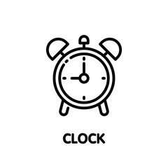 Clock outline icon style design illustration on white background