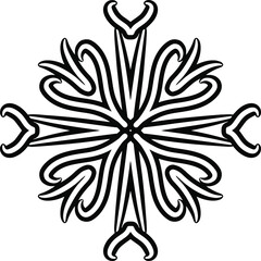 Unusual and interesting vector figure. Antistress coloring element. Decorative element.