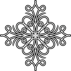 Sophisticated vector figure with elegant elements. Antistress coloring for everybody.