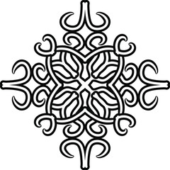 Beautiful vector figure with elegant monograms. Antistress coloring for everybody.