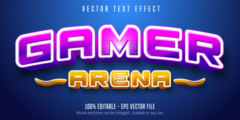 Gamer arena text, game style editable text effect © DesignVectX