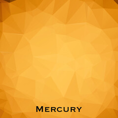 Mercury. Triangle polygonal Mercury in solar system planet. Low polygon vector illustration. Mercury is the smallest and innermost planet in the Solar System.
