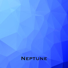 Neptun. Triangle polygonal Neptue in solar system planet. Low polygon vector illustration.Neptune is the eighth and farthest known planet from the Sun in the Solar System.  © MiNiProduction / Ian
