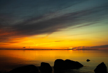 sunset over the sea