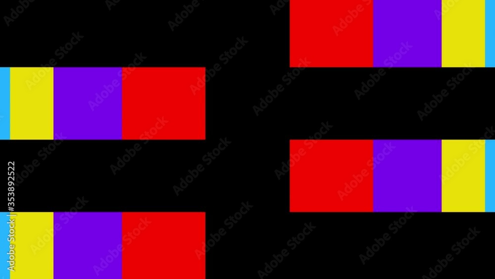 Poster colored abstract 10 moution grapfics transition at black background. 3d rendering. cgi loop animatio