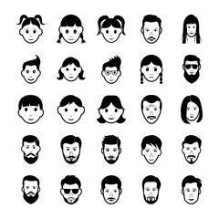 
Set Of Human Faces And Avatars
