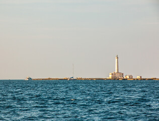 Lighthouse near ionian sea (St Andrea Island), Gallipoli, Salento, South Italy