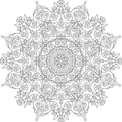 Mandala / Zentangle / Antistress coloring book for adults / Oriental pattern
