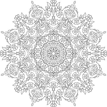 Mandala / Zentangle / Antistress coloring book for adults / Oriental pattern
