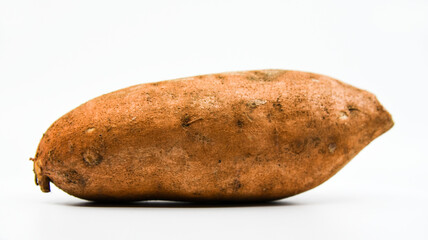 Sweet potato with a white background