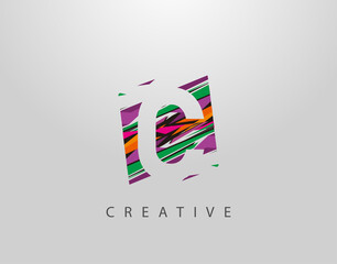 Creative C Letter Logo. Modern Abstract Geometric Initial C Design, made of various colorful pop art strips shapes