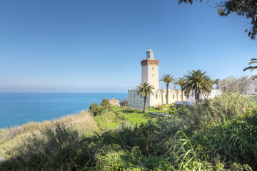 Fototapeta na wymiar View of Phare Cap Spartel Lighthouse near Tangier, Morocco