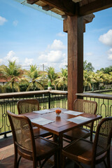 Served table at summer terrace