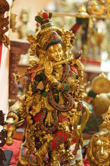 Lord Krishna beautiful golden statue