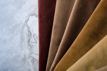 Light colors velour textile samples.. Fabric texture background