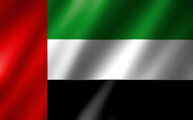 3D rendering of the waving flag  United Arab Emirates