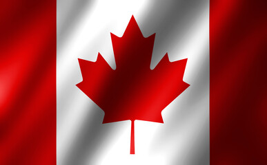 3D rendering of the waving flag  Canada