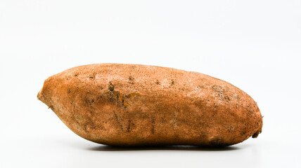 Sweet potato with a white background
