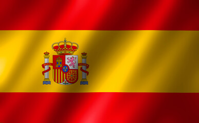 3D rendering of the waving flag  Spain