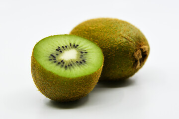 Kiwi fruit with white background