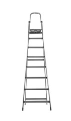 Modern metal stepladder isolated on white. Construction tool