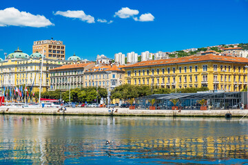 Naklejka premium Croatia, beautiful city of Rijeka, seascape and skyline of the city center 