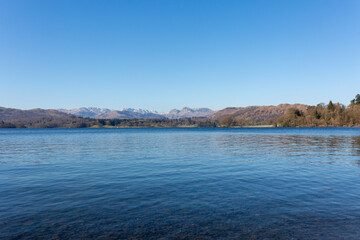Naklejka premium Grasmere/England - February 25th 2018: Grasmere Lake District in Northern England on sunny winters day