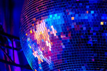 Disco mirror ball at the night club