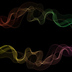 set of colored neon waves. abstract curves. eps 10