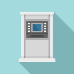 Atm monitor screen icon. Flat illustration of atm monitor screen vector icon for web design