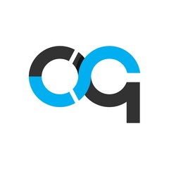 oq, cq, og, cg initials geometric circle logo and vector icon