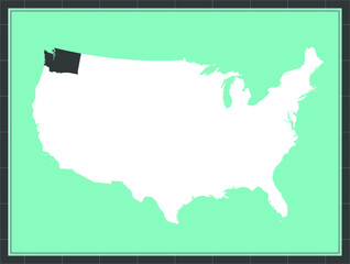 Washington on USA map vector