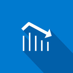 Fototapeta premium Trend down isolated minimal icon. Business graph line vector icon for websites and mobile minimalistic flat design.