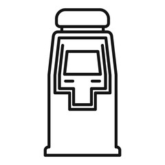 Bank atm machine icon. Outline bank atm machine vector icon for web design isolated on white background