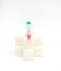 installation of diabetes-sugar and insulin syringes