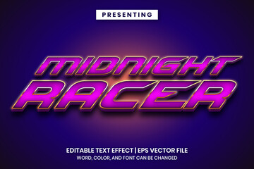 Editable text effect with metallic racing game style