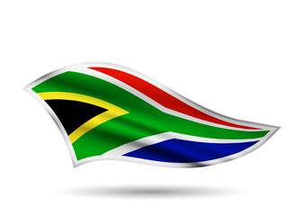 Dynamic Waving Flag of South African Republic